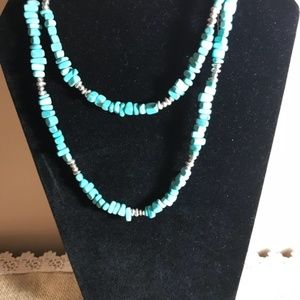 NEW Premier Designs 36” Silver/Turquoise Necklace